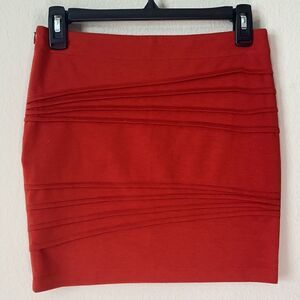 Penshoppe Orange Bodycon Mini Skirt Medium